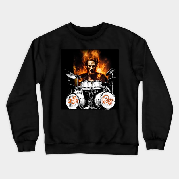 Ginger Baker is on fire Crewneck Sweatshirt by Mr. 808